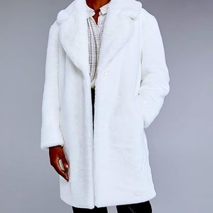 Adrienne Landau | Faux Fur Coat - White
